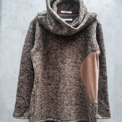 Circular Cut Snood Sliver Pullover Knit - Brown Size0 第3張的照片