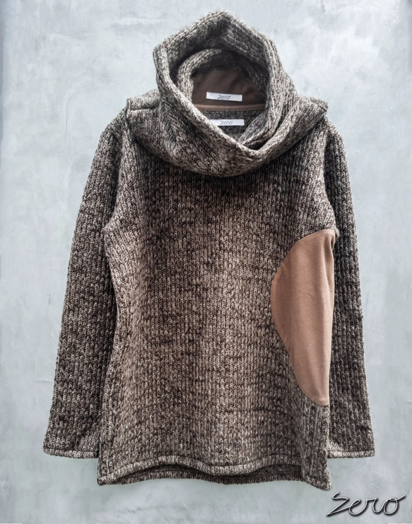 Circular Cut Snood Sliver Pullover Knit - Brown Size0 第3張的照片