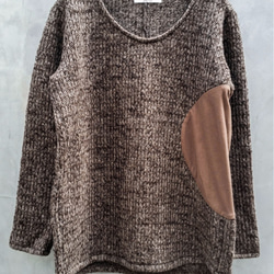 Circular Cut Snood Sliver Pullover Knit - Brown Size0 第4張的照片