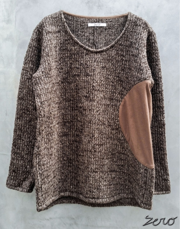 Circular Cut Snood Sliver Pullover Knit - Brown Size0 第4張的照片