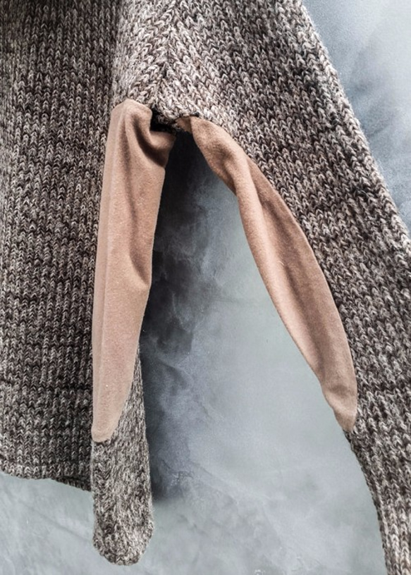 Circular Cut Snood Sliver Pullover Knit - Brown Size0 第7張的照片