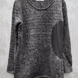 Circular Cut Snood Sliver Pullover Knit - Black Size0 第3張的照片