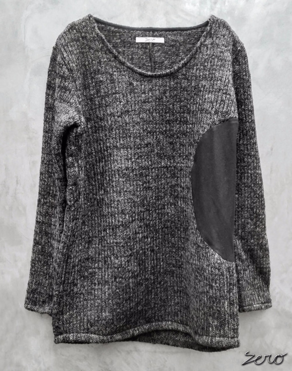 Circular Cut Sliver Pullover Knit - Black Size1 第4張的照片