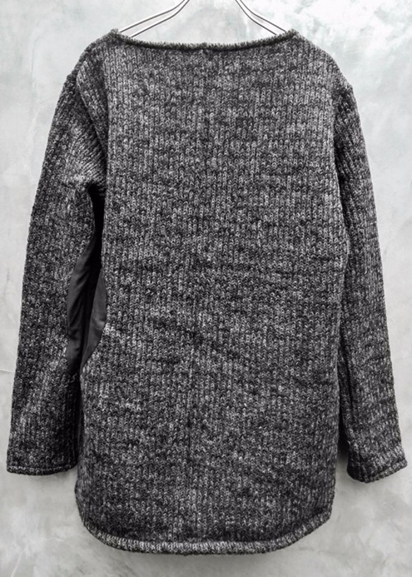 Circular Cut Sliver Pullover Knit - Black Size1 第5張的照片