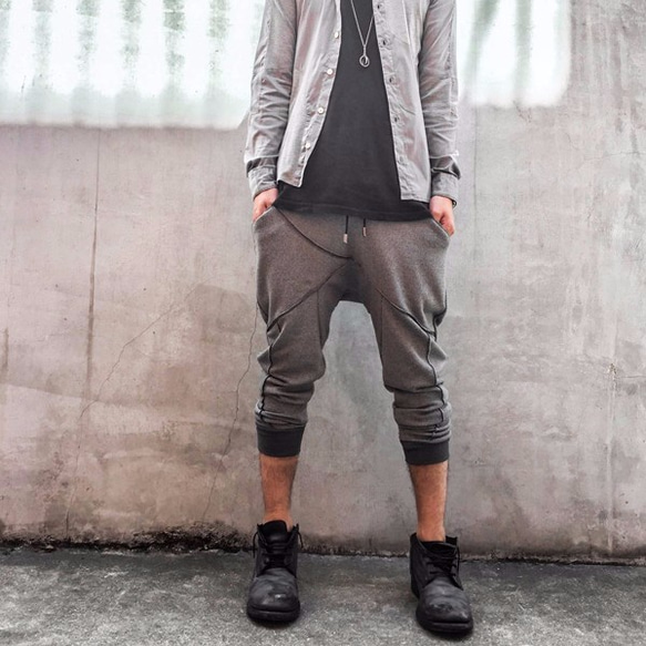 Japanesepaper Drop Crotch Slim Pants - Gray Size2 第2張的照片