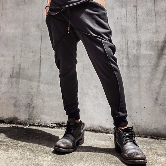 Japanesepaper Drop Crotch Slim Pants - Black Size2 第1張的照片