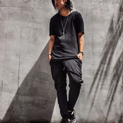 Japanesepaper Drop Crotch Slim Pants - Black Size2 第9張的照片