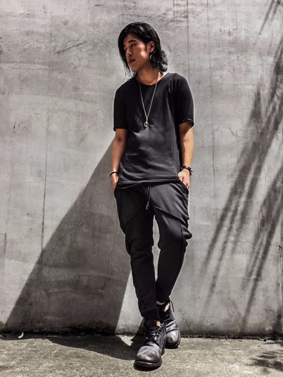 Japanesepaper Drop Crotch Slim Pants - Black Size2 第9張的照片