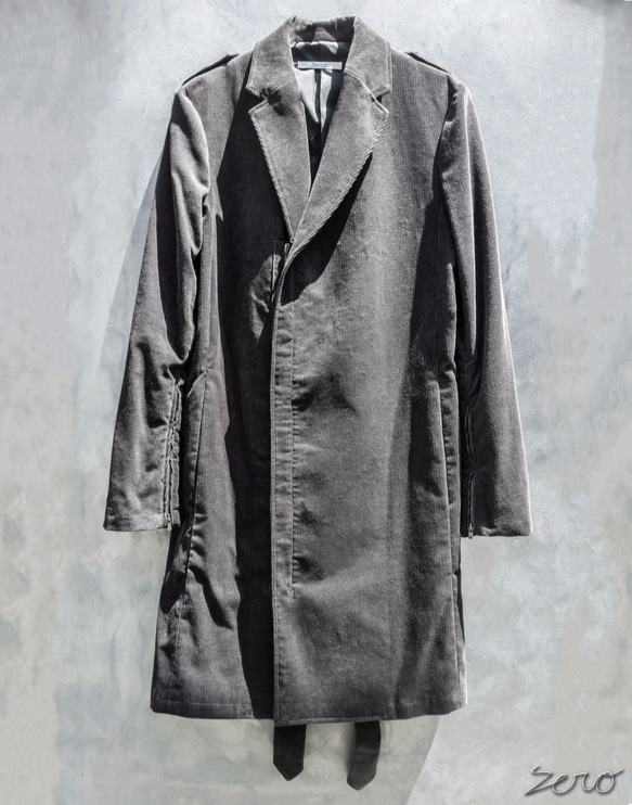 Corduroy Zip Chester Coat - Charcoal Size2 第2張的照片