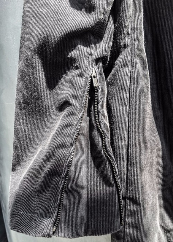 Corduroy Zip Chester Coat - Charcoal Size2 第7張的照片
