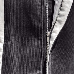 Corduroy Zip Bi-Color Chester Coat - Black×White Size2 第6張的照片