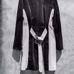 Corduroy Zip Bi-Color Chester Coat - Black×Gray Size2 第3張的照片