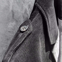 Corduroy Zip Bi-Color Chester Coat - Black×Gray Size2 第6張的照片