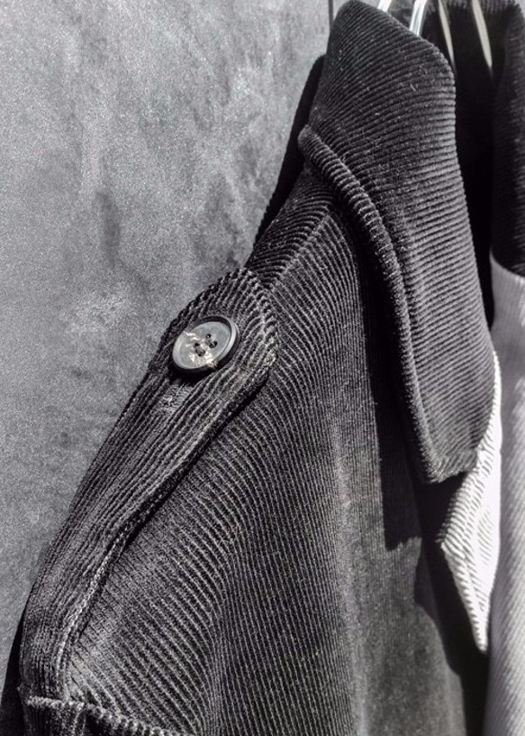 Corduroy Zip Bi-Color Chester Coat - Black×Gray Size2 第6張的照片