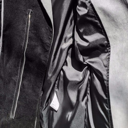 Corduroy Zip Bi-Color Chester Coat - Black×Gray Size2 第7張的照片