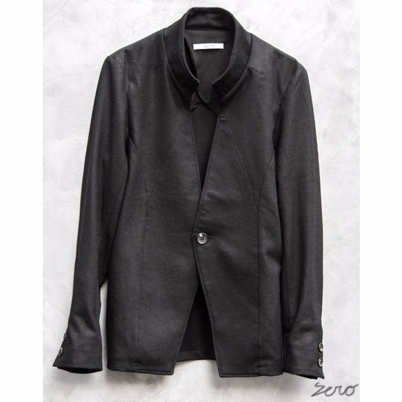 Balancircular Wool One Button Jacket - Black×Black Size2 第4張的照片