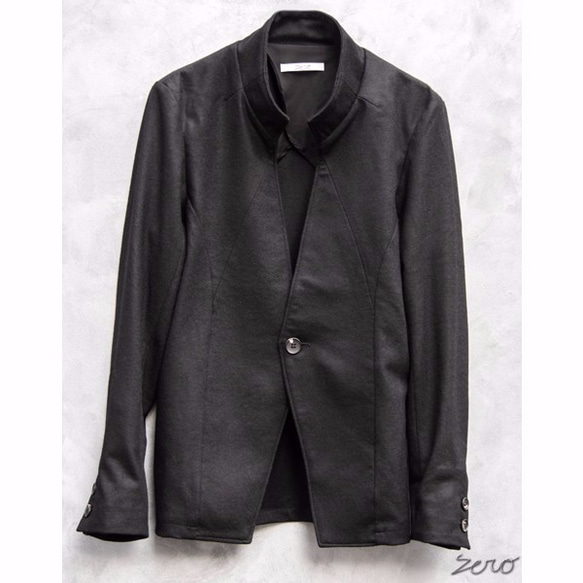 Balancircular Wool One Button Jacket - Black×Black Size0 第4張的照片