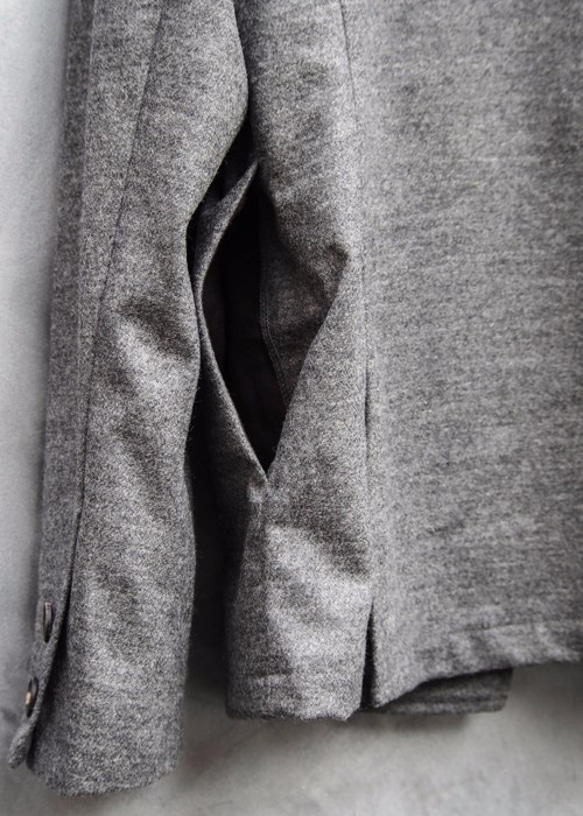 Balancircular Wool One Button Jacket - Gray Size2 第9張的照片