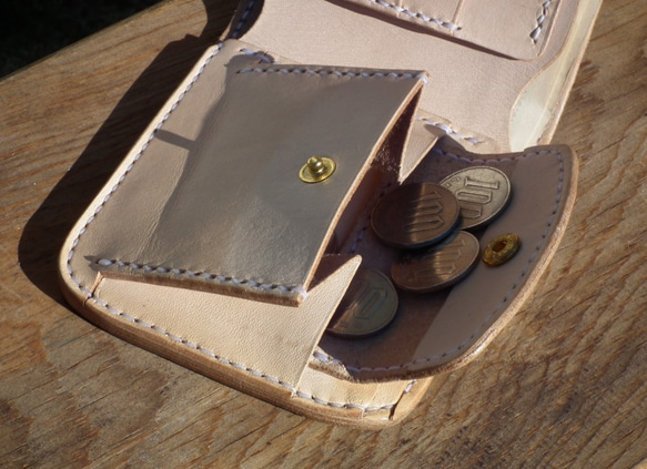 二つ折り財布 ハーフウォレット レザー ターコイズブルー コンパクト財布 ミニ財布 (受注生産) JS1262741201(9620円)