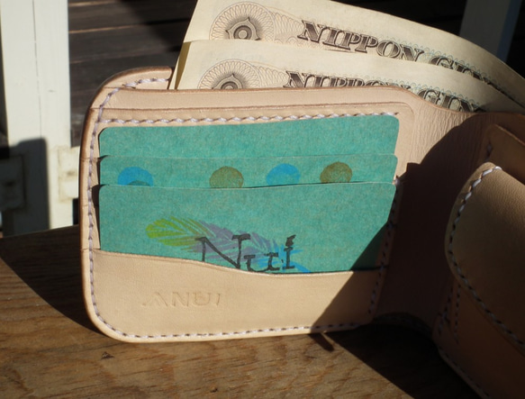 二つ折り財布 ハーフウォレット レザー ターコイズブルー コンパクト財布 ミニ財布 (受注生産) JS1262741201(9620円)