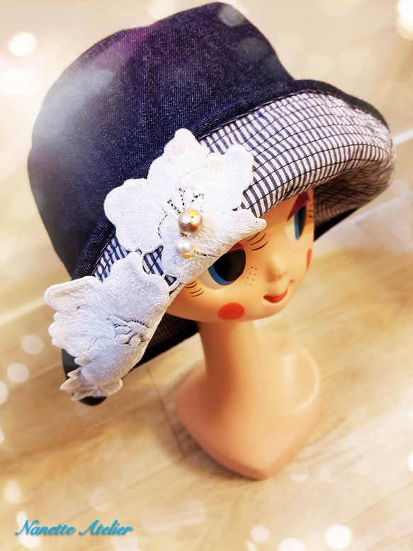 Nanette Atelier 手作蕾絲(Lace)牛仔布帽子 第2張的照片