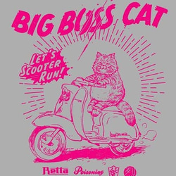 ボス猫×スクーター「BIG BOSS CAT」Tシャツ　杢グレー　Sサイズ◆POISONIVY◆ユニセックス ビッグボス 5枚目の画像