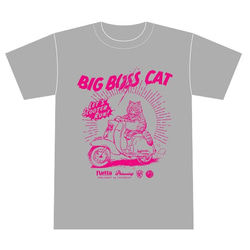 ボス猫×スクーター「BIG BOSS CAT」Tシャツ　杢グレー　Sサイズ◆POISONIVY◆ユニセックス ビッグボス 6枚目の画像