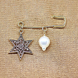 あこや本真珠の人魚と星のブローチ 2枚目の画像