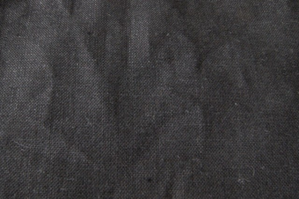 亞麻抽繩單肩包（黑色） 第5張的照片