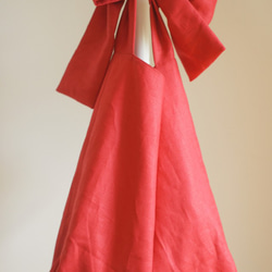 亞麻織帶包（紅色） 第2張的照片