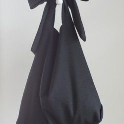 woolのリボンのバッグ（ブラック） 3枚目の画像