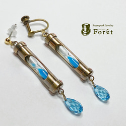 【蒸汽朋克】Hourglass Earrings/Earrings-Type1- (Hourglass: Blue) One E 第3張的照片