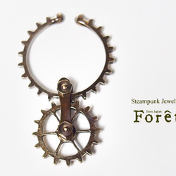 steampunk/スチームパンク〕歯車が動く！耳に掛けるイヤーアクセサリー