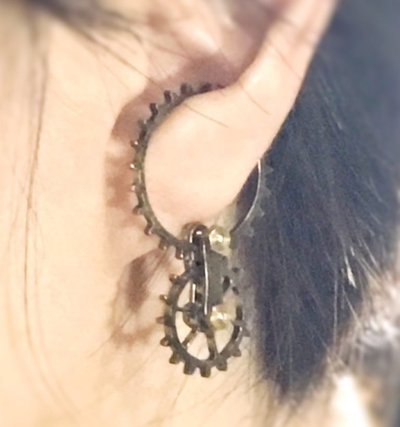 [蒸汽朋克/蒸汽朋克] 齒輪移動！耳飾“Gear ear hang”（耳套） 第2張的照片