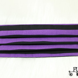 紫×黒ボーダー柄マスク 3枚目の画像