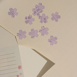 封筒型メッセージカード＊桜2＊カードと桜のフレークシールのセット 7枚目の画像