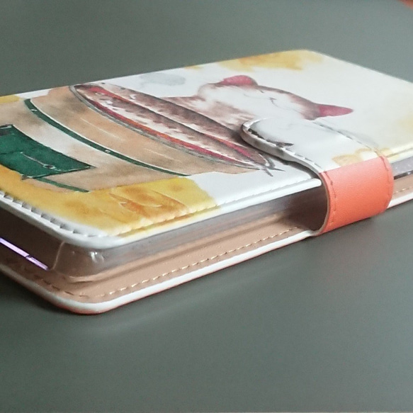 カラーバリエーション4色＊ほぼ全機種カメラホール対応・iphone・Xperia・Galaxy・手帳型【秋刀魚】 4枚目の画像