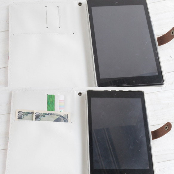 iPad第8/9/10世代対応 Air5タブレット手帳型ケース ＬOVE♡ミントチョコレート　Android対応　　　 3枚目の画像