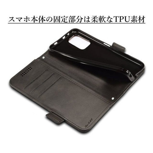 Xiaomi Redmi 9T レザーケース 手帳型 black スマホケース