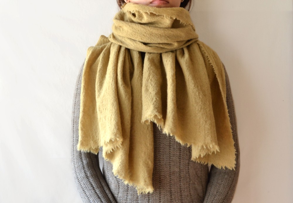 草木染め 大判ウールガーゼストール 【 seitaka awadachisou