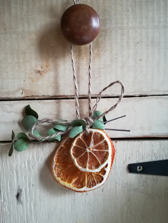 ドライフルーツサシェ付き　香りのグリーティングカード　(オレンジ) 4枚目の画像