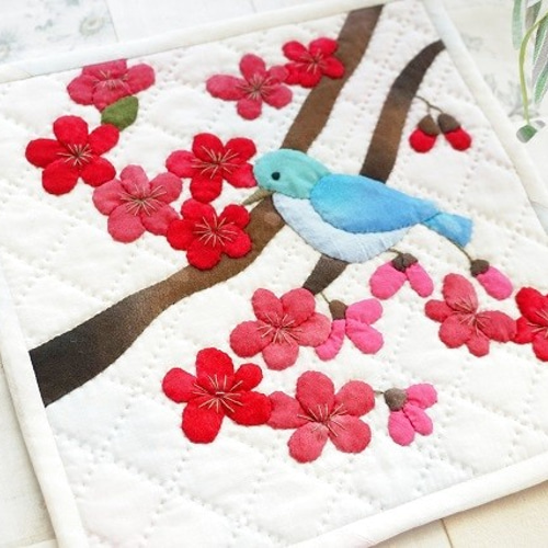 パッチワーク作成キット 色を楽しむ〔歳時記〕ミニキルト 梅 2月