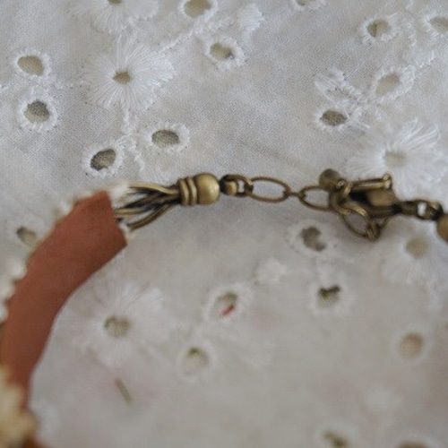 アンティーク 布花 ブレスレット ハンドメイド