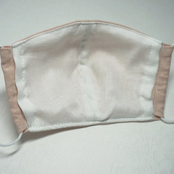 春夏向き フィット型マスク ソフトピンク綿麻　フィルターポケット付き 製作キット 4枚目の画像
