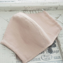 春夏向き フィット型マスク ソフトピンク綿麻　フィルターポケット付き 製作キット 5枚目の画像