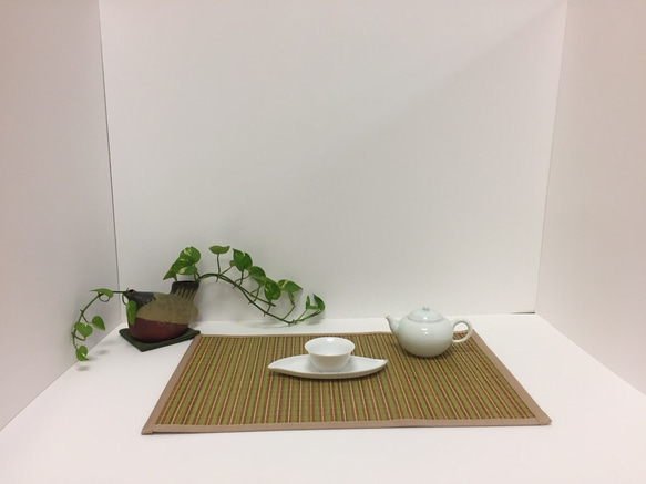 高級細竹編織餐墊 第2張的照片