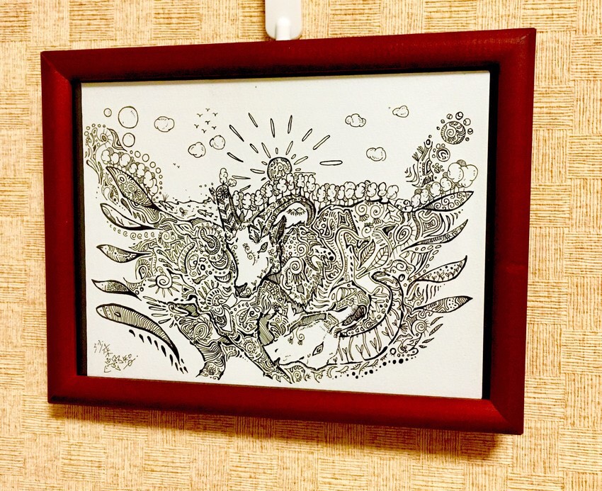 24531A 肉筆原画　手描きイラスト　絵画　ドローイング