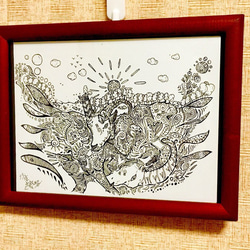 24531A 肉筆原画　手描きイラスト　絵画　ドローイング 24531A 肉筆原画手描きイラスト絵画ドローイング