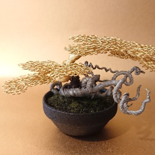 金属製立体アート約83センチ✖︎60センチ　モダン ワイヤーアート/メタル盆栽（お手間のいらない小さな盆栽アート）/No.1