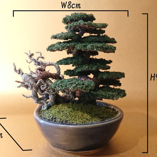 ⭐　盆栽アート ワイヤーアート/メタル盆栽（お手間のいらない小さな盆栽アート